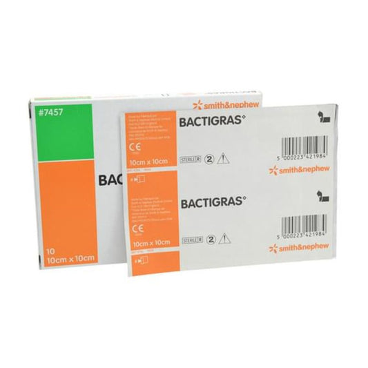BACTIGRAS Antiseptic Dressing, 10 x 10cm - Box of 10