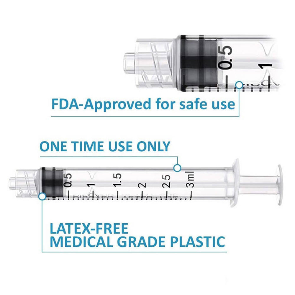 Med Vet International AHS Syringe & Needle, 3mL, Luer Lock, 21 X 1,  Hypodermic