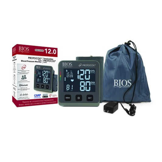 A Bios Diagnostics Protocol 7D MII Blood Pressure Monitor, adopter, box and bag