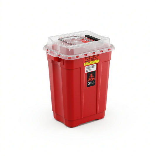 BD 72L BD™ chemotherapy sharps collector, Red - Case of 5, 305139