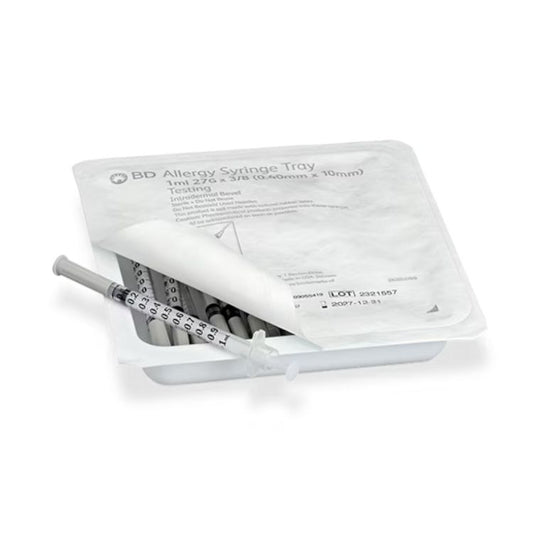BD Allergist Tray with Precisionglide™ Permanently Attached Needle, 1mL, 27GA OD, 3/8", Intradermal Bevel, 305541