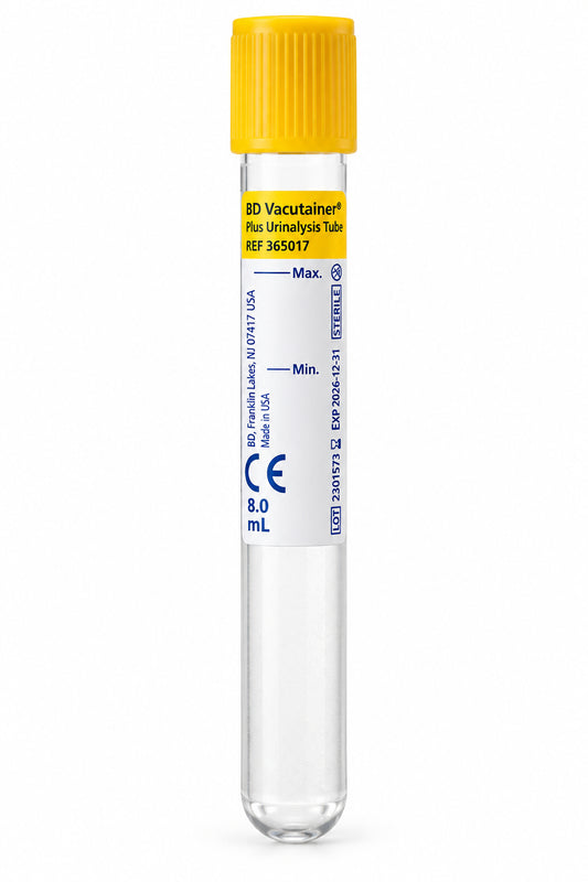 BD Vacutainer® Plus urinalysis tubes, 8mL, L100mm, OD 16mm - 10 Per Case, 365017