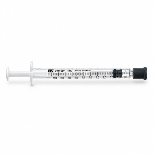 BD Drihep™ A-line™ Arterial Blood Gas Syringe, Slip Tip, 1mL - Case of 100, 364356