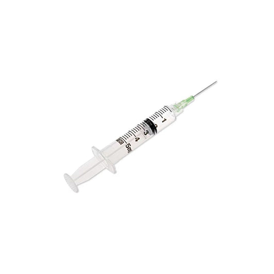 BD Luer-Lok™ Syringe with Attached Needle, 5 mL, 21G x 1"  - Box of 100