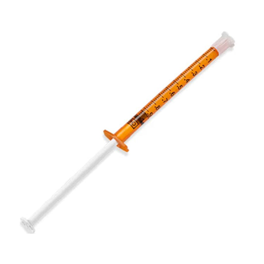 BD Oral Syringe, Tip Cap, 1mL, Amber, 305207
