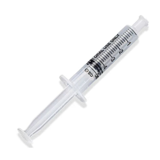 BD Oral Syringe, Tip Cap, Clear, 5mL, 305218