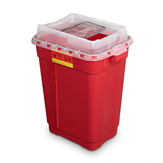 BD Sharps Collector, 19GL, XL, Clear Top, Red Base - Case of 5, 305666