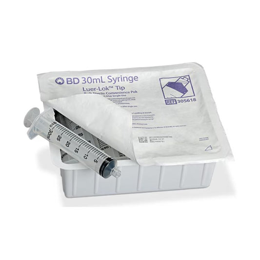 BD Syringe Convenience Tray, Luer-Lok™ Tip, 30mL - Case of 12 Trays, 305618