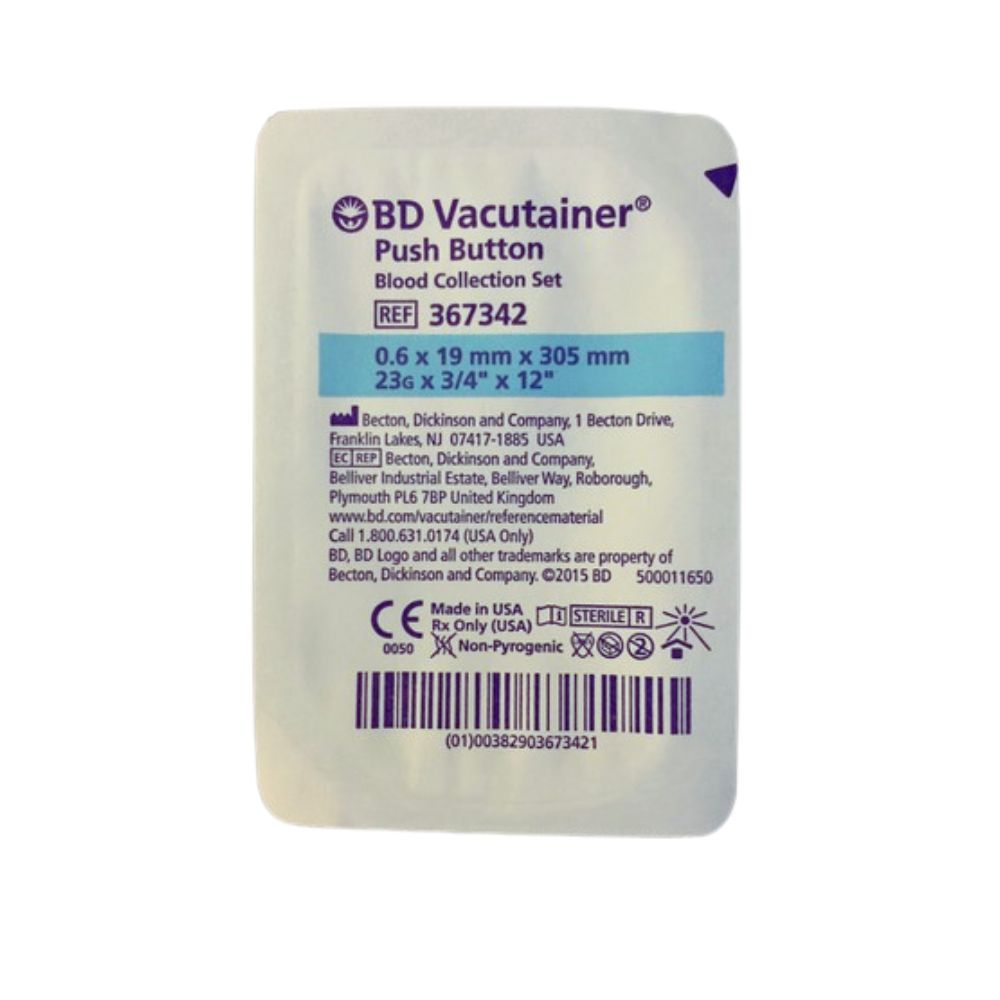 367336 BD Vacutainer® Push Button Blood Collection Set 23 G x .75 with 12 in ...