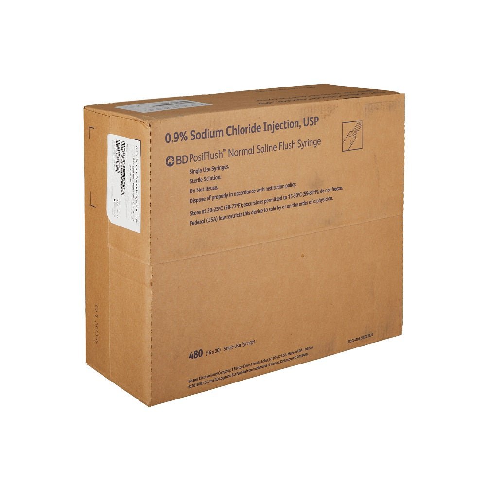 BD 10ml PosiFlush Pre-Filled Saline Syringes, 306592- Box of 30