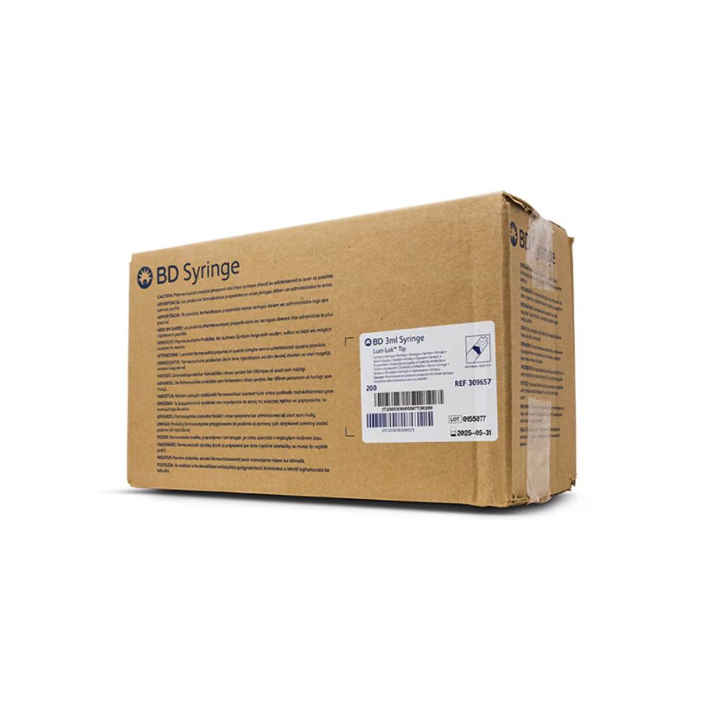 BD 3ml Luer Lok Tip Syringes, 309657- Box of 200