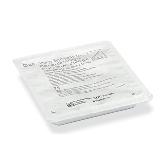 BD Allergist Tray, L1/2" ODSEC 27GA Needle, 1/2mL - Case of 40, 305535