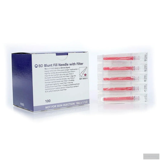 BD Blunt 5 Micron Filter Needle 18G x 1 1/2", 305211 - Box of 100