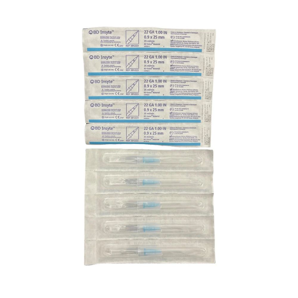BD Insyte Autoguard IV Cathetars with Wings 22G x 1 in. - Box of 50
