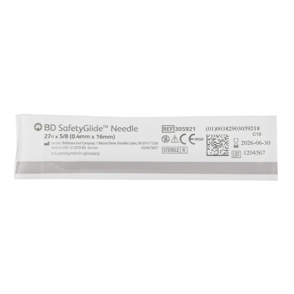 BD SafetyGlide Needle 27G x 5/8 in. - Box of 50