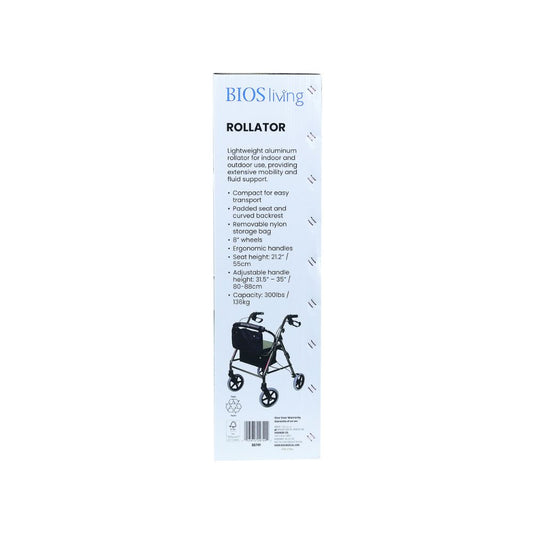 BIOS Living Folding Rollator - 8in. Wheels