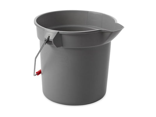 Rubbermaid BRUTE 10-Quart Round Bucket, Grey - 12 Per Case