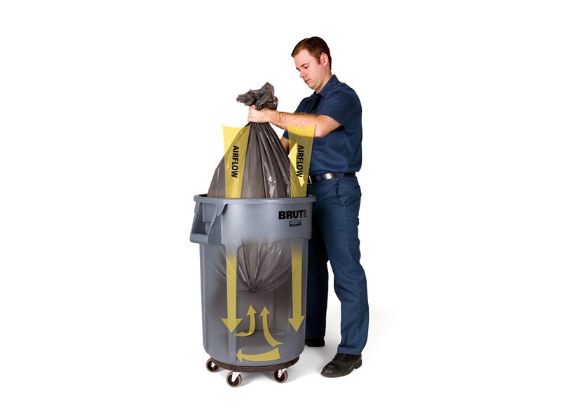 BRUTE 32-Gallon Yellow BRUTE 32-Gallon Yellow Vented Trash Container , 2Trash Container , 3