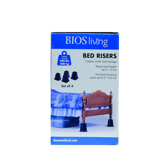 Bios Bed Risers, Black, 6.3 cm - Pack of 4