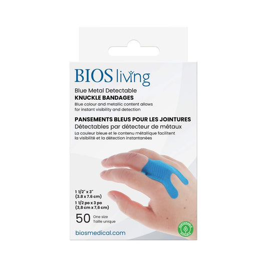 Blue Metal Dectable Knuckle Bandages - Box of 50