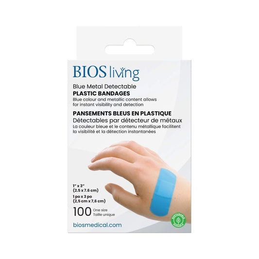 Blue Metal Detectable Plastic Bandages - Box of 100