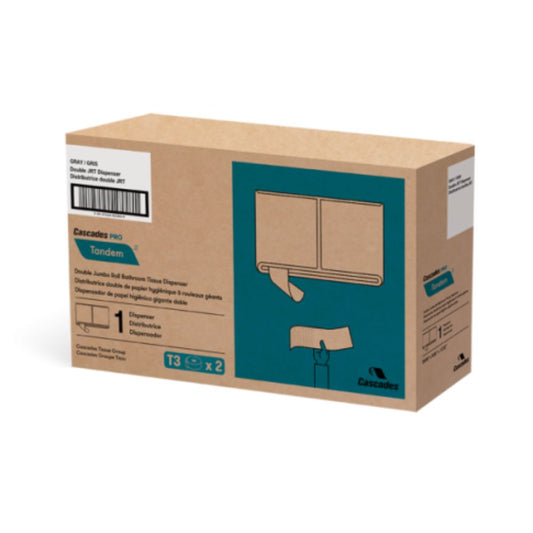 Tandem Jumbo Roll Tissue Dispenser C380, Double Roll, Dark Gray