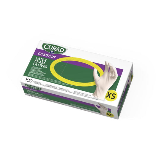 Medline CUR8103 CURAD® Powder-Free Latex Examination Gloves – X-Small (Case of 1000)