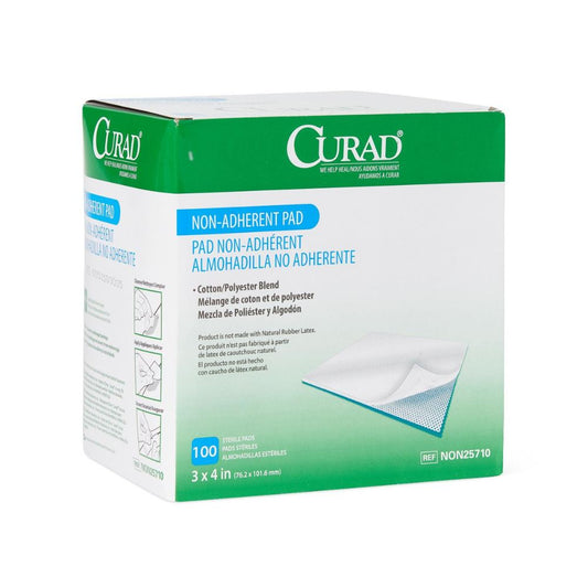 CURAD Non-Adherent Sterile Dressing Pad, 3" x 4" - Box of 100 Pads