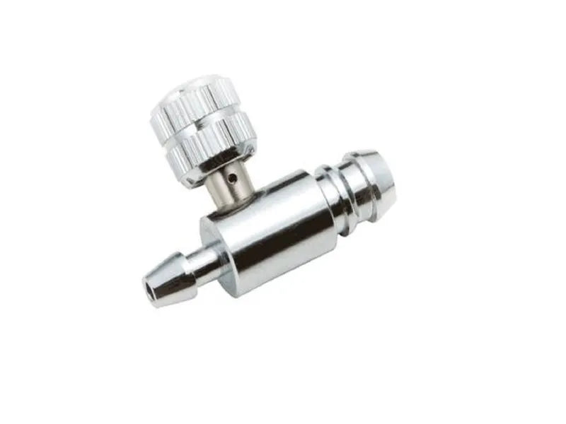 Chrome gas valve on a white background