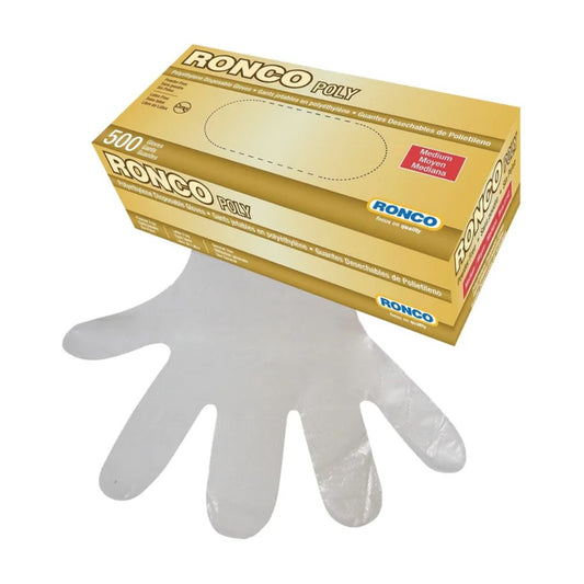 Polyethelene Disposable Glove, 0.5 Mil, Clear- Pack of 500