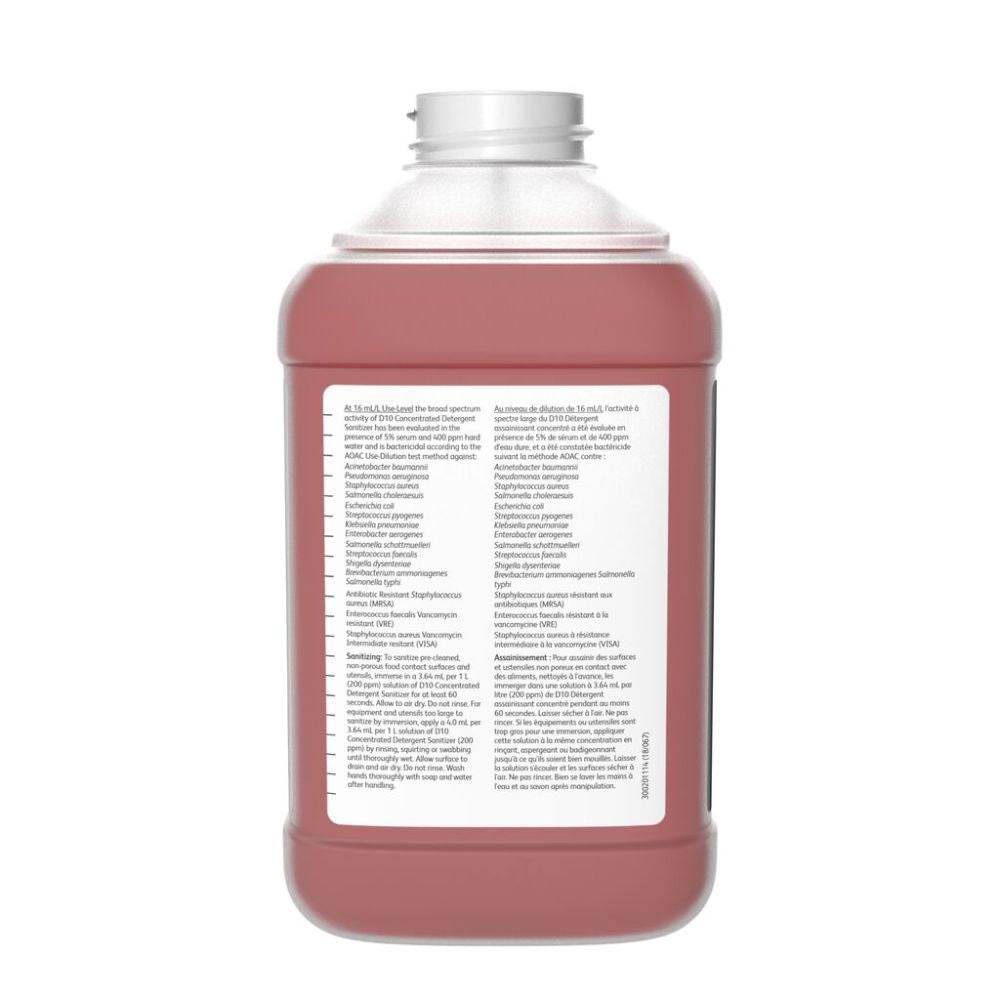 Diversey D10 2.5L Concentrated Detergent Sanitizer - Case of 2