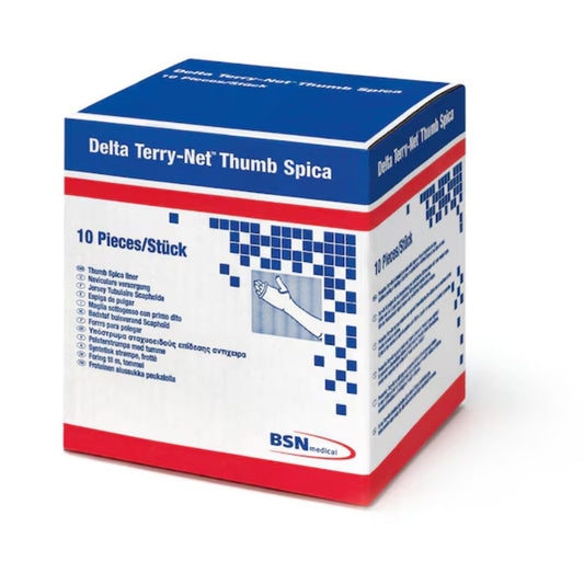 Delta Terry-Net S Thumb Spica Synthetic Terry Cloth Stockinette, White