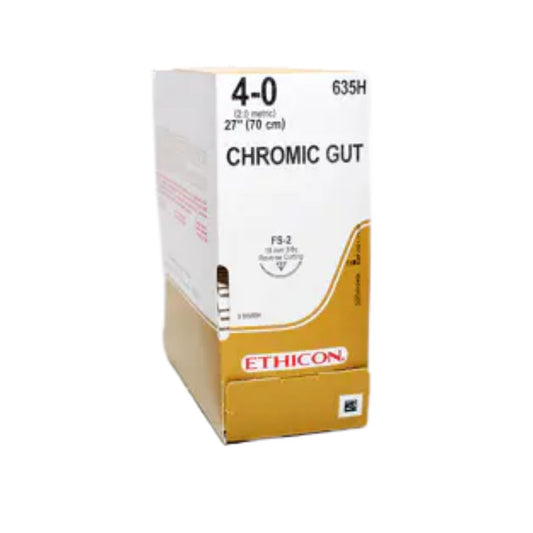 Ethicon Chromic Gut 4-0 27" w/FS-2 Needle 3/8" - Case of 36 Boxes