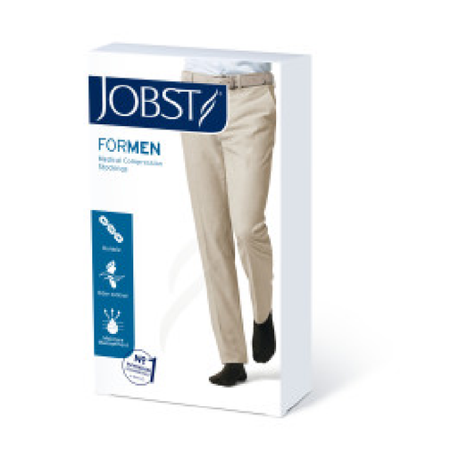 JOBST forMen Compression Socks 15-20 mmHg Thigh High, Closed Toe, Black, X-Large