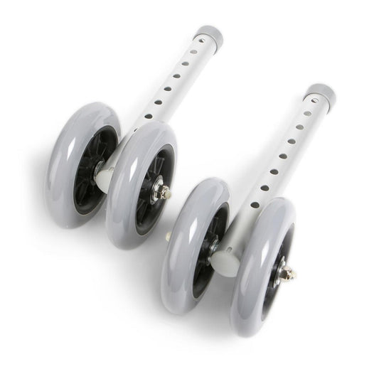 Medline Dual 5" Wheels for Bariatric Walker, Pair, Chrome -E0155