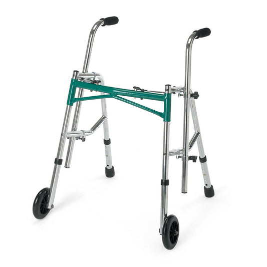 Medline Guardian Strider Pediatric Walker, 5" Wheel, Folding, Tweener, 175 lb, Green