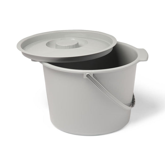 Medline Commode Buckets with Lid and Plastic Handle