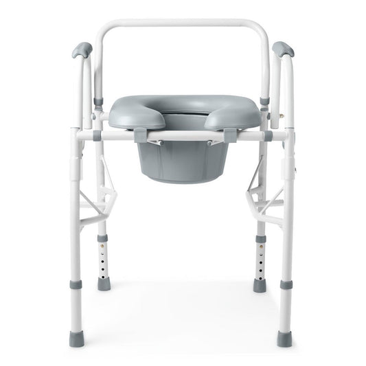 Guardian Drop-Arm Commode with Elongated Padded Seat, 350 lb Weight Capacity