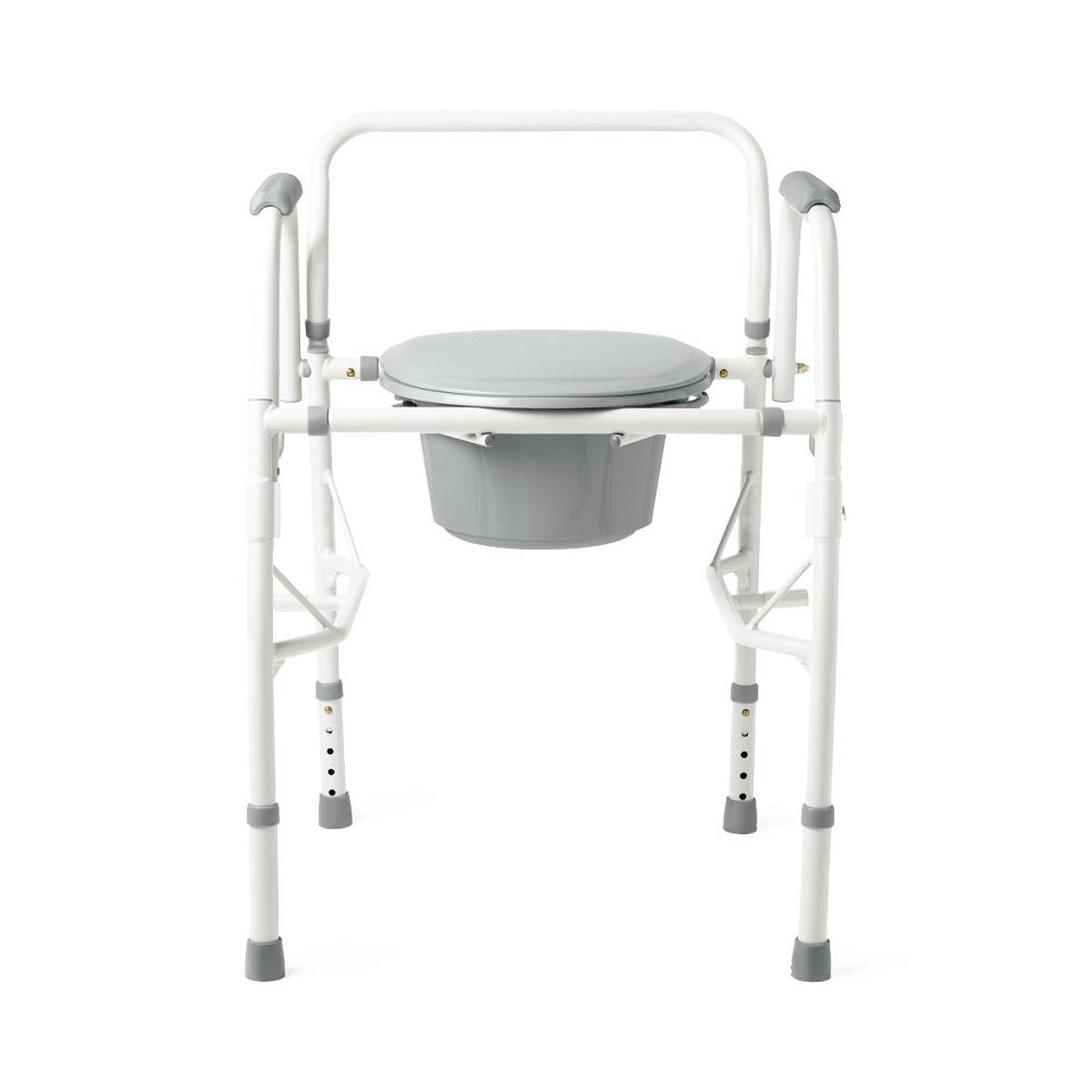 Plastic Shell Commode Guardian Drop-Arm Commode with Elongated Plastic Seat, 350 lb Weight C ...