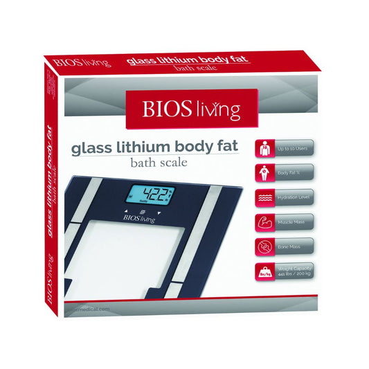 Glass Lithium Body Fat Scale - Black