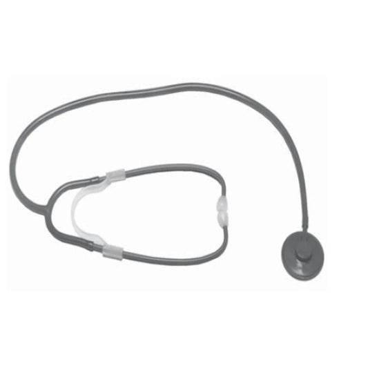 Gray stethoscope on a white background