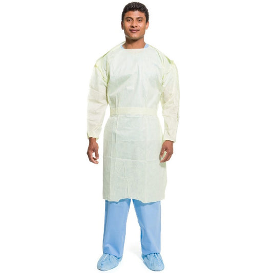 HALYARD Tri-Layer AAMI2 Isolation Gown, M, Yellow, Large, 10 each/pack - Pack of 10 Case
