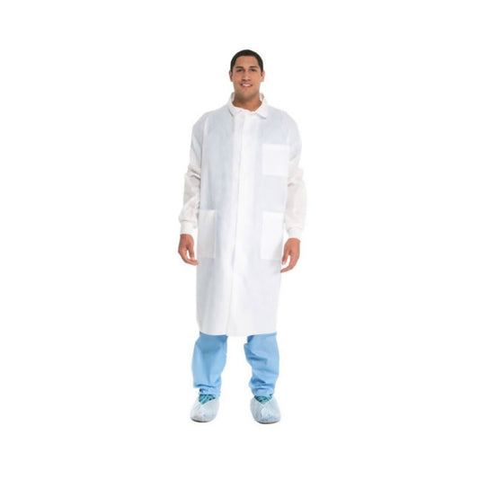 HALYARD Universal Precautions Lab Coat, Small, 105.4cm, White
