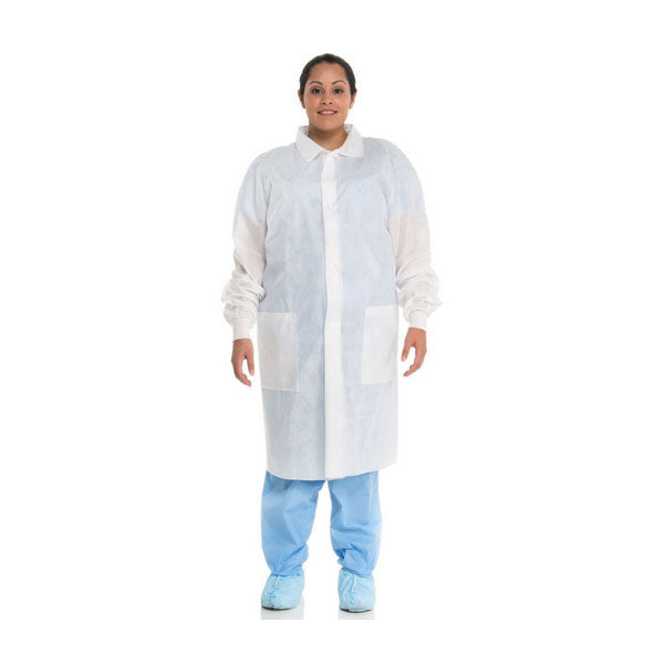 HALYARD BASIC Lab Coat, Large, 107.9cm, White