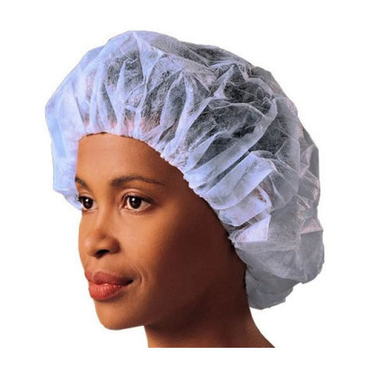 HALYARD Tri-Layer Bouffant Cap, Large, 24" Blue