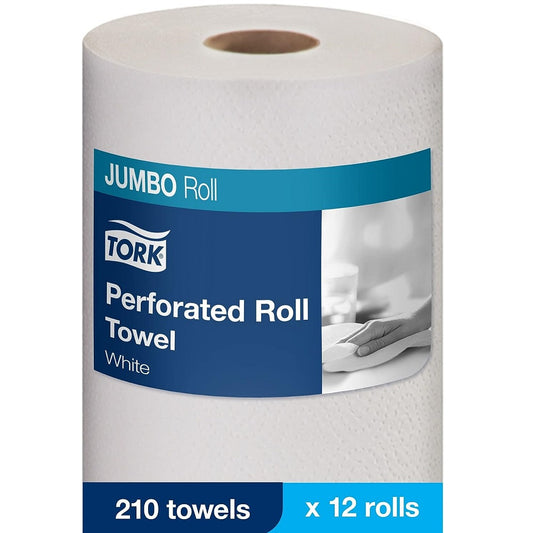 Tork Perforated Roll Towel, 2 Ply, Universal, 210 Sheets, White, HB1995A
