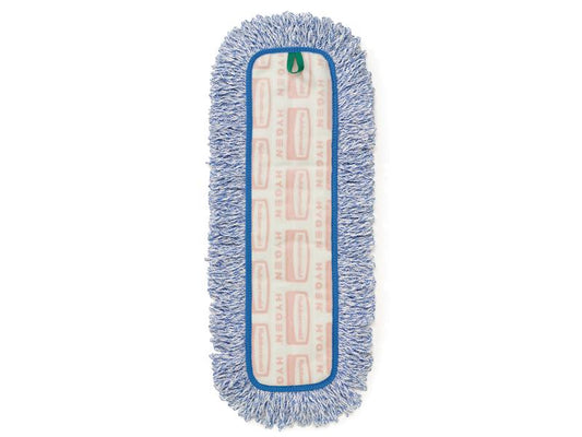 Rubbermaid HYGEN 18" High Absorbency Microfiber Mop Pad with Fringe, Blue - 6 Per Case