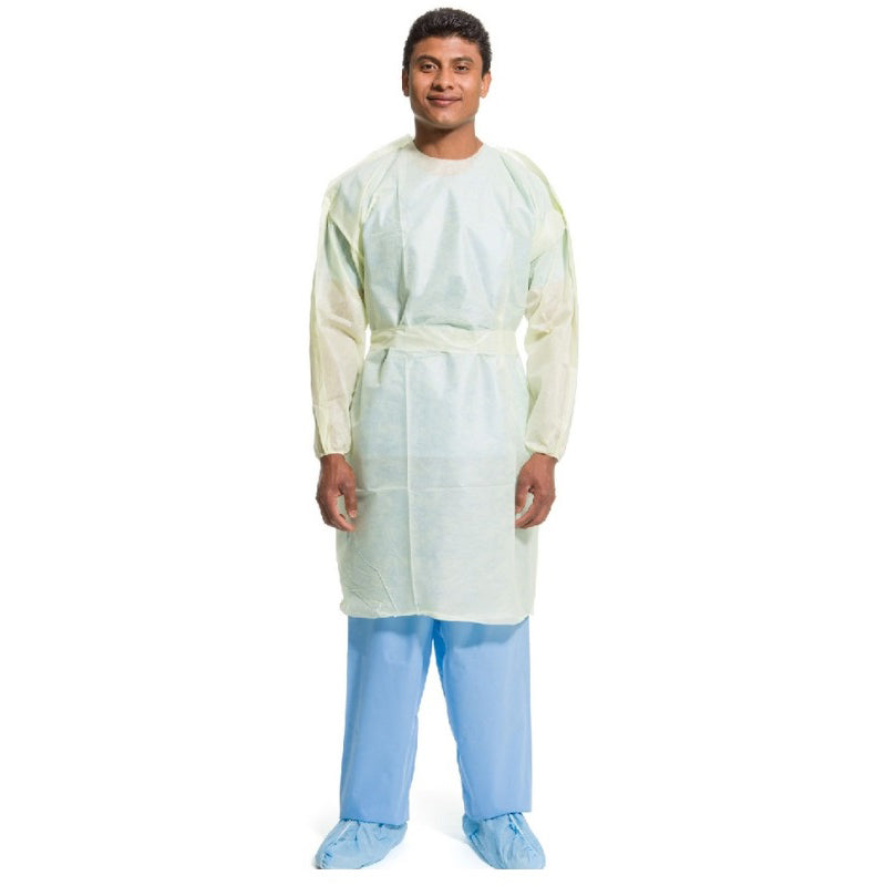 Halyard Basics Tri-Layer AAMI2 Isolation Gown, Yellow, XL 