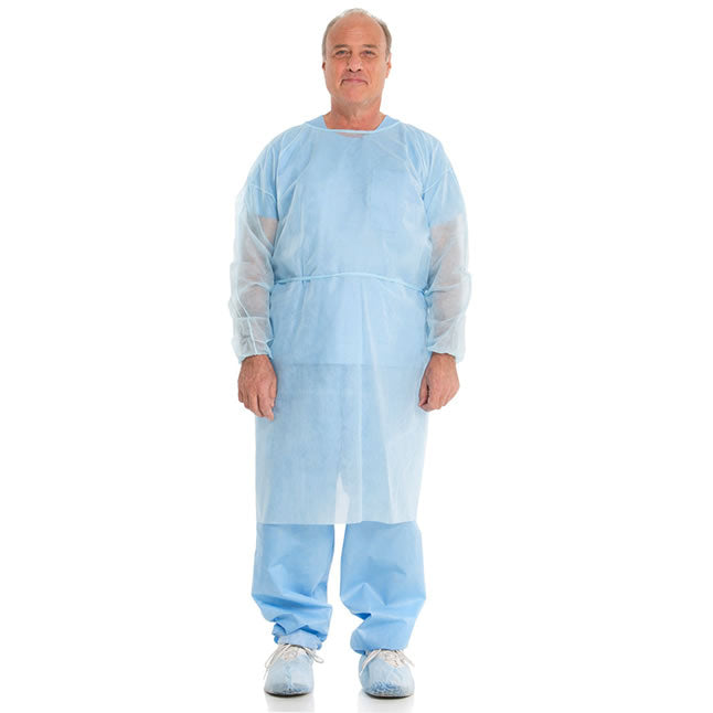 Halyard Isolation Gown, Spunbond, XL, Blue - 100 Per Case