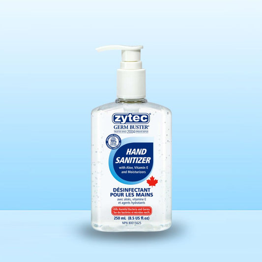 Hand Sanitizer Gel 70% Alcohol with Aloe, Vitamin E & Moisturizers, 250 mL - Pump